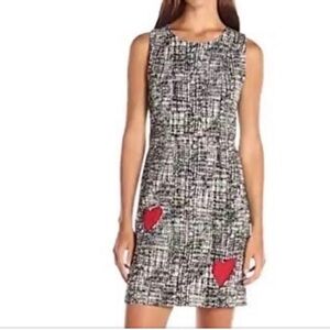 DESIQUAL Dress Chic Black White w/ ❤️ Sleeveless Cotton Blend Fun Sz EU US 8 M